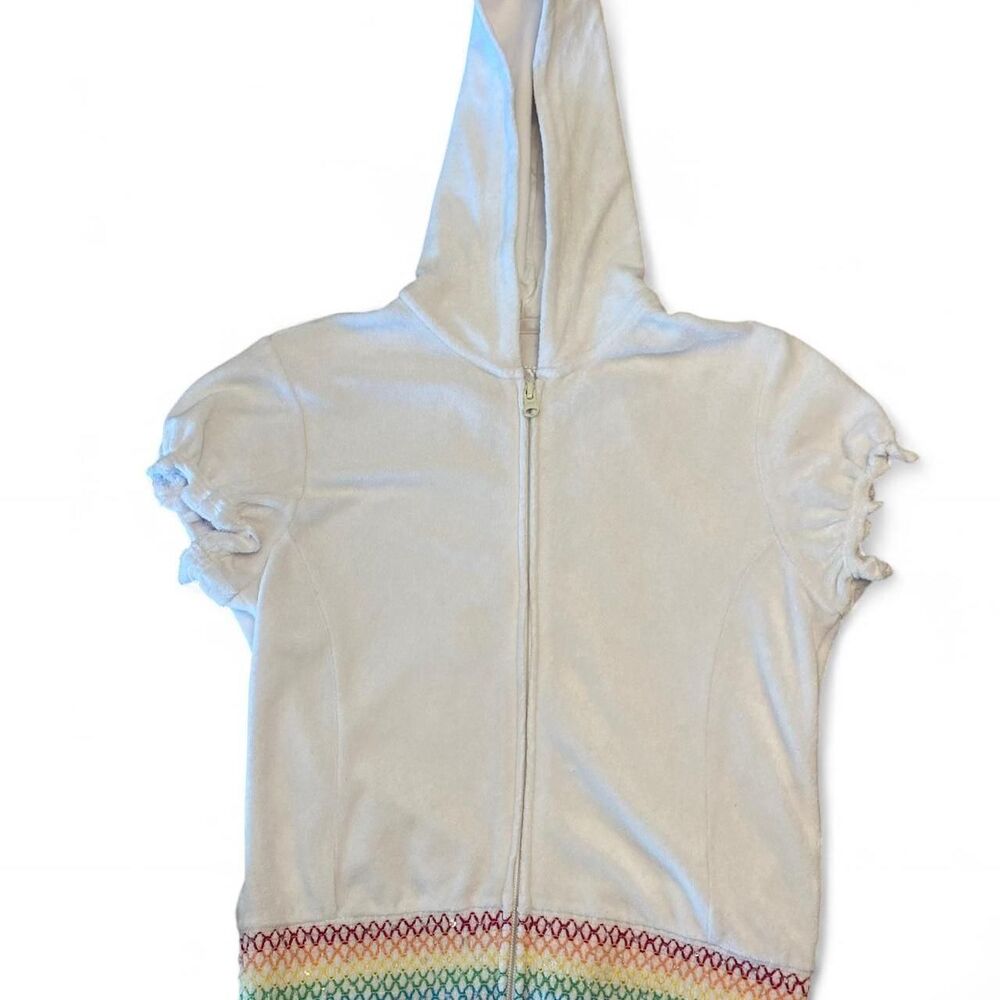 limited Too y2k kidcore rainbow mini jacket with hood